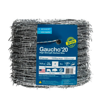 Gaucho® 20 15.5 ga 2-Point 5" Spacing High Tensile Barbed Wire