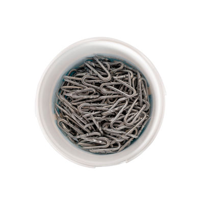 Bekaert 1.75" 8 ga Double Barbed Staples (50 lb bucket)