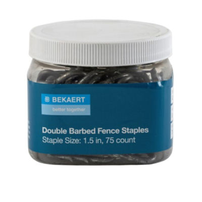 Bekaert 1.5" 8 ga Double Barbed Staples (75 ct/tub)