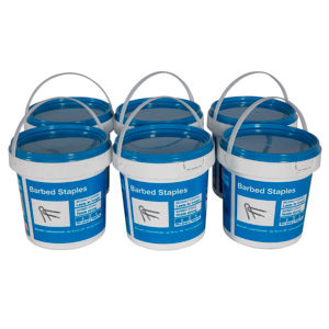 Bekaert 1.25" 8 ga Barbed Staples (8 lb bucket)