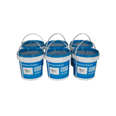 Bekaert 1.75" 8 ga Double Barbed Staples (8 lb bucket)