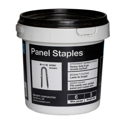 Bekaert 2.5" 6 ga Double Barbed Panel Staples (5 lb bucket)