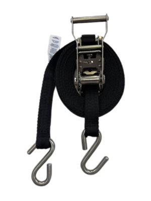 500kg L/C Stainless Steel Ratchet Tiedown - S Hook Ends
