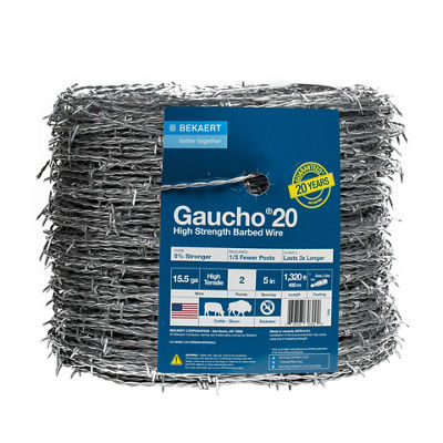 Gaucho® 20 15.5 ga 2-Point 5" Spacing High Tensile Barbed Wire