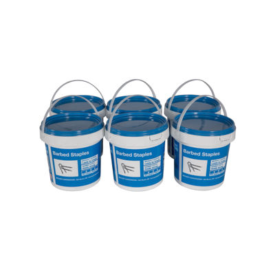 Bekaert 1.5" 8 ga Double Barbed Staples (8 lb bucket)