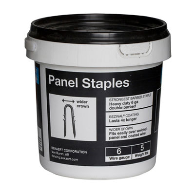 Bekaert 2.5" 6 ga Double Barbed Panel Staples (5 lb bucket)