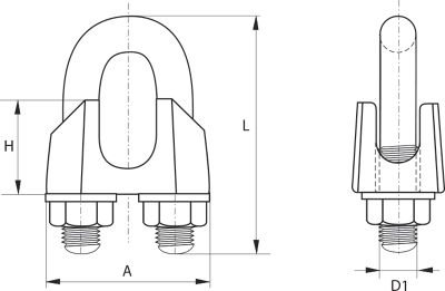 Electro-Galvanised Commercial Wire rope grips