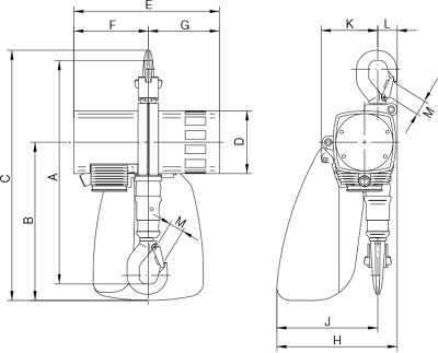 JDN Mini Series – Flame Proof Air Hoist, 3m Lift