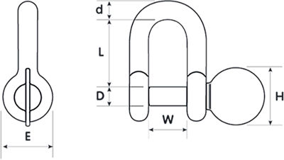 NU-D Hot Dip Galvanised Alloy Dee Shackles – Screw Pin