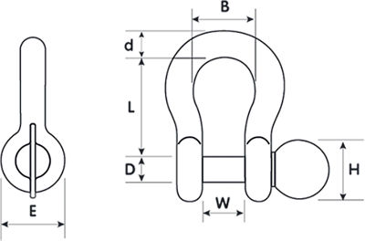 NU-D Hot Dip Galvanised Alloy Bow Shackles – Screw Pin