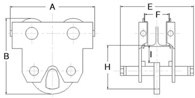 Pacific Push Girder Trolley – Twin Pin