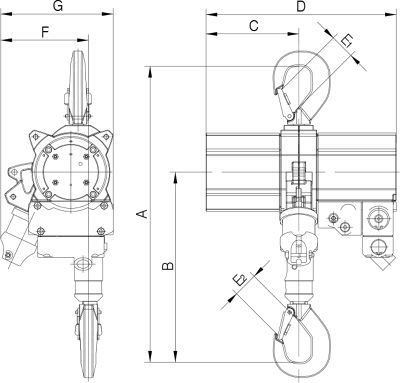 JDN Profi Ti Series – Flame Proof Air Hoist, 2m Pendant
