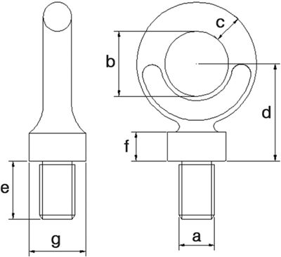 Dynamo Self Colour Eye Bolts