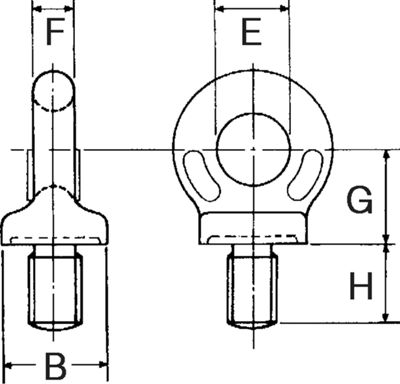 Self-Coloured Eye Bolts, Imperial Thread 3/8” – 1.0”