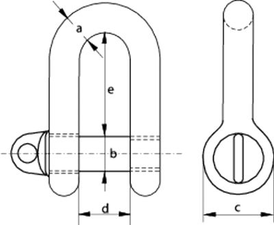 Self Colour Large Dee Shackles - Screw Collar Pin (BS3032)