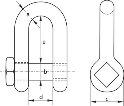 Self Colour Dee Trawl Shackles – Square Head Screw Pin
