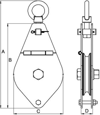 Snatch Type Pulley Blocks – with Swivel Oval Eye