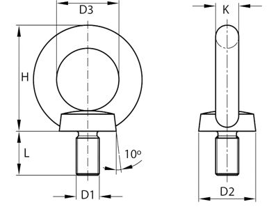 Collared Eye Bolts – Metric Thread