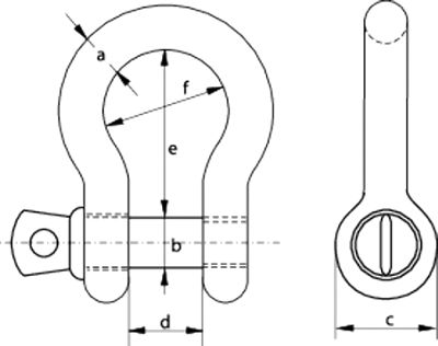 Yellow Pin Standard Bow Shackles – Screw Collar Pin