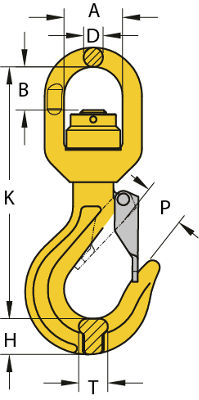 Grade 80 Eye Swivel Sling Hook (Ball Bearing)