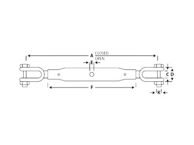 Grade P Heavy Duty – Jaw & Eye Rigging Screw – Hot Dip Galvanised